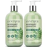 Svvimer Rosemary Hair Thickening Shampoo: Thickening and Strengthening Formula for Men & Women - Volumizing Shampoo with Tea Tree Oil Biotin Mint - For Thinning Fine Hair 11.8 Fl Oz (Pack of 2)