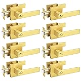Probrico 8 Pack Gold Privacy Door Handles,Heavy