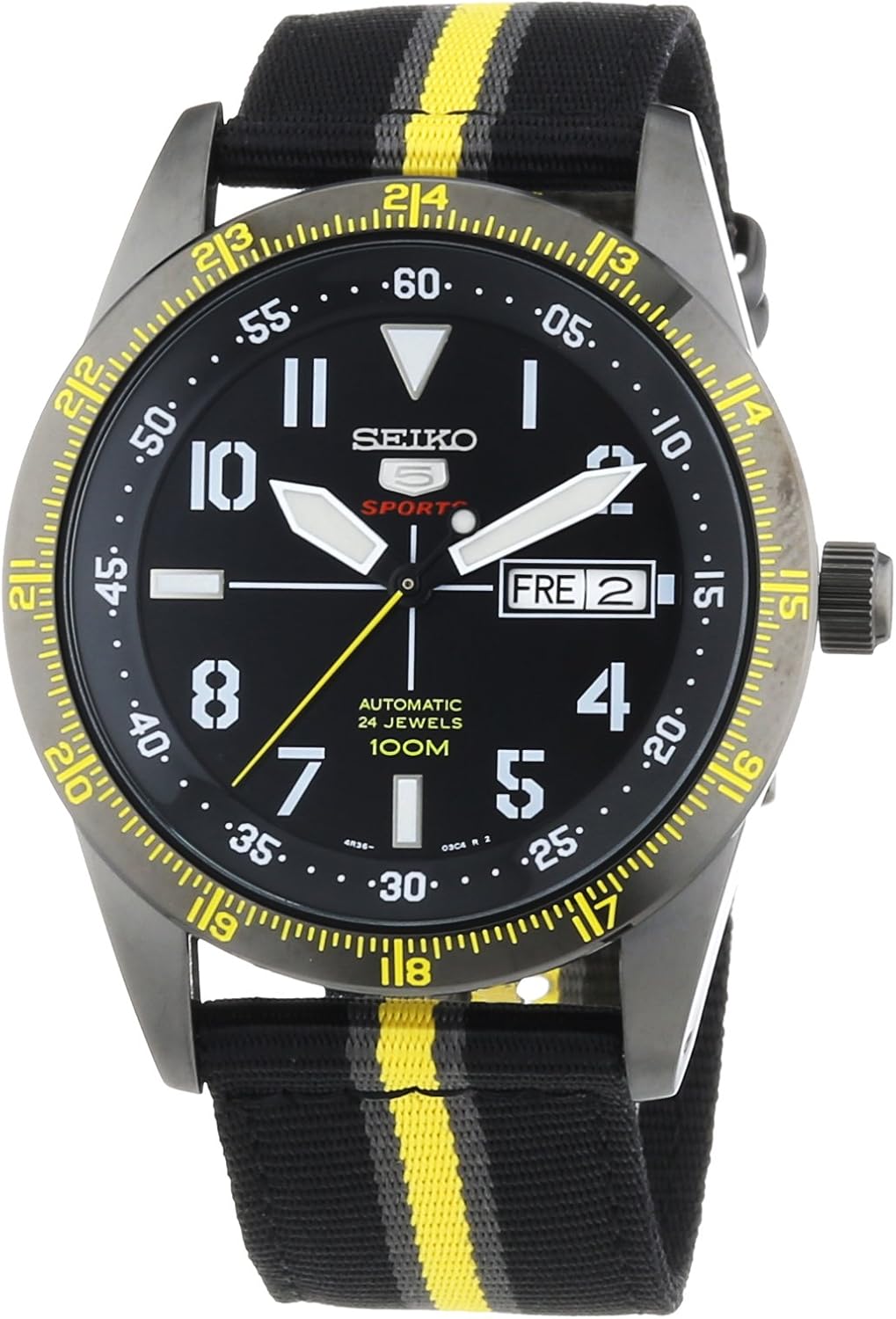 Seiko Seiko 5 Sports - Reloj de automático para Hombre, con Correa de Tela, Color Negro