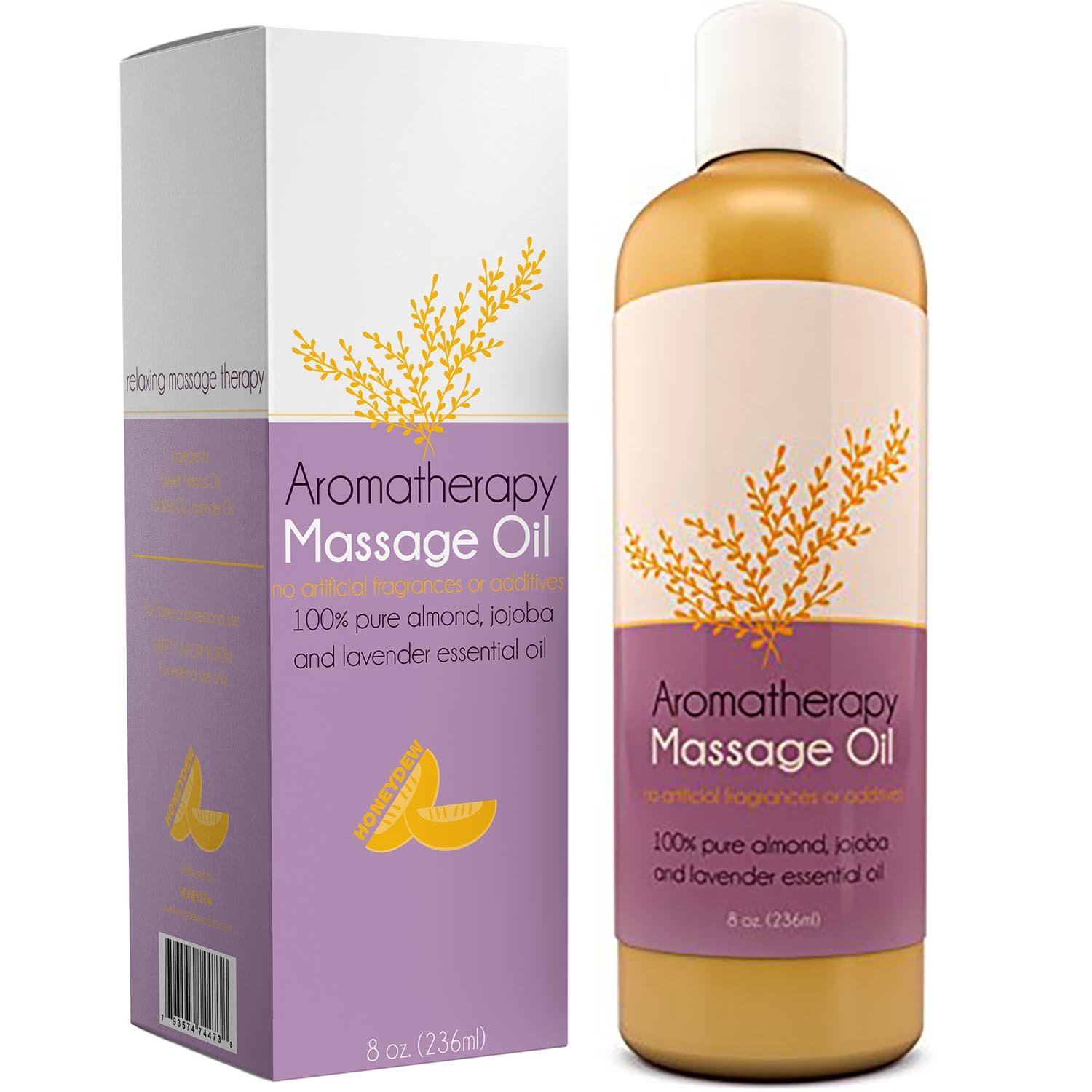 Aromatherapy Massage Oil for Massage Therapy with Pure Almond Oil for Skin Are Enhanced With Relaxing Lavender Essential Oil for Sleep and Wellness Natural Anti Cellulite Body Moisturizer : Beauty