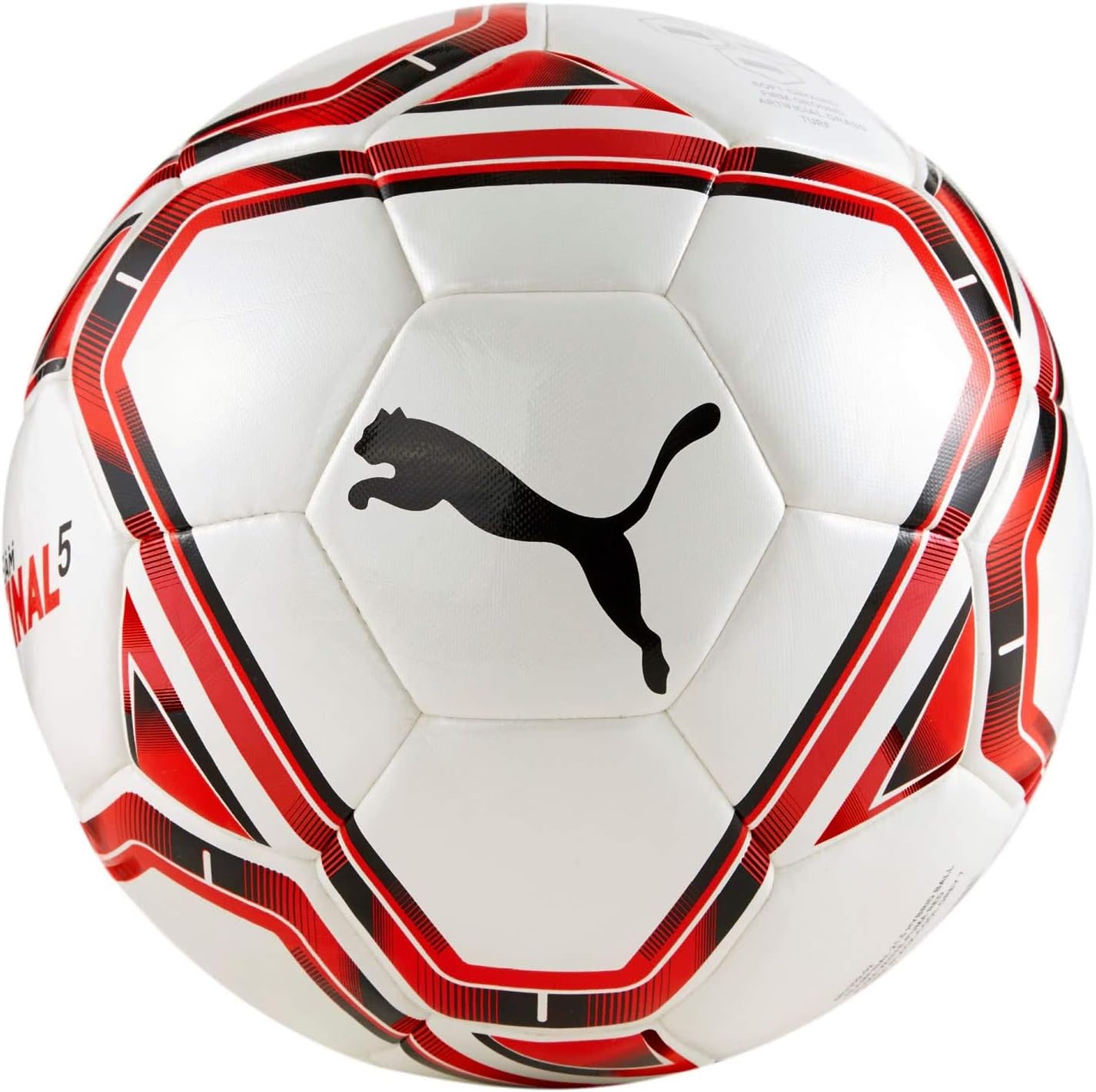 Puma Unisex's teamFINAL 21.5 Hybrid Ball Soccer White Red Black, 3, Puma White-Puma Red-Puma Black