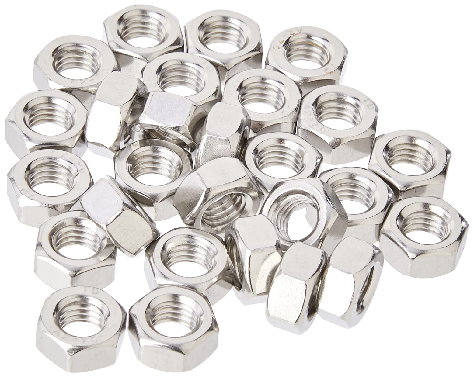 AHCMetric Hexagonal (Hex) Full Nuts A2 Stainless Steel M8 8mm (Pack of 25 Nuts)