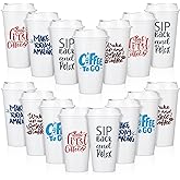 Sunnychicc 15 Pack Employee Appreciation Gifts Mugs Thank You Gifts Reusable Coffee Cup with Lids 16 oz Coffee Mugs for Hot Cold Drinks Thank You Gift for Teacher Coworker Employee Appreciation Day