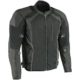 Milwaukee Leather MPM1793 Men's Black Mesh Racer Jacket with Armor - Large