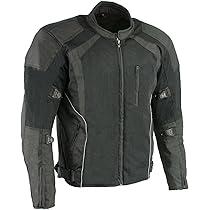 Men’s Tagline Mesh Blouson Milwaukee Leather MPM1793 Black Armored Mesh Motorcycle Jacket for