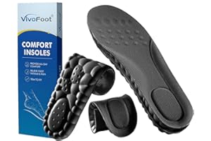 VivoFoot Memory Foam Insoles, Anti-Fatigue Pain Relief Everyday Work Sports Running Comfort Shoe Inserts, Cushion Replacement