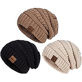 Womens Beanies for Winter 3 Pack, Slouchy Beanies for Women Oversized Knit Warm, Winter Hats for Women Thick for Cold Weather
