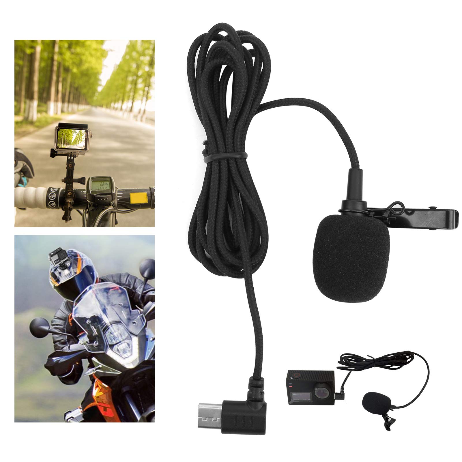 ciciglow External Microphone, Action Camera Type-C Interface, Clip-On, Omnidirectional, 32dB Sensitivity, 20-16000Hz Frequency Range, SJ8/SJ9/SJ10 Compatible