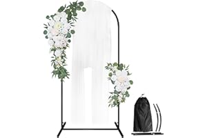 GILPWA Metal Arch Backdrop Stand, 5.9FT Metal Wedding Balloon Arch Stand, Stable Arched Frame for Wedding Birthday Party Baby Shower Decoration Black