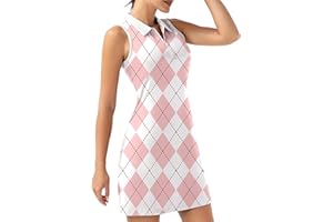 FKEEP Women's Golf Tennis Dress Sport Activewear Zipper V-Neck with Shorts and Pocket Workout Athletic