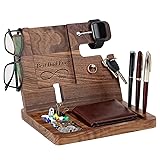 Gifts for Dad - Engraved Walnut Wood Phone Docking