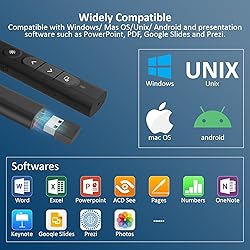 SunnyOcean Presentation Clicker, Rechargerable