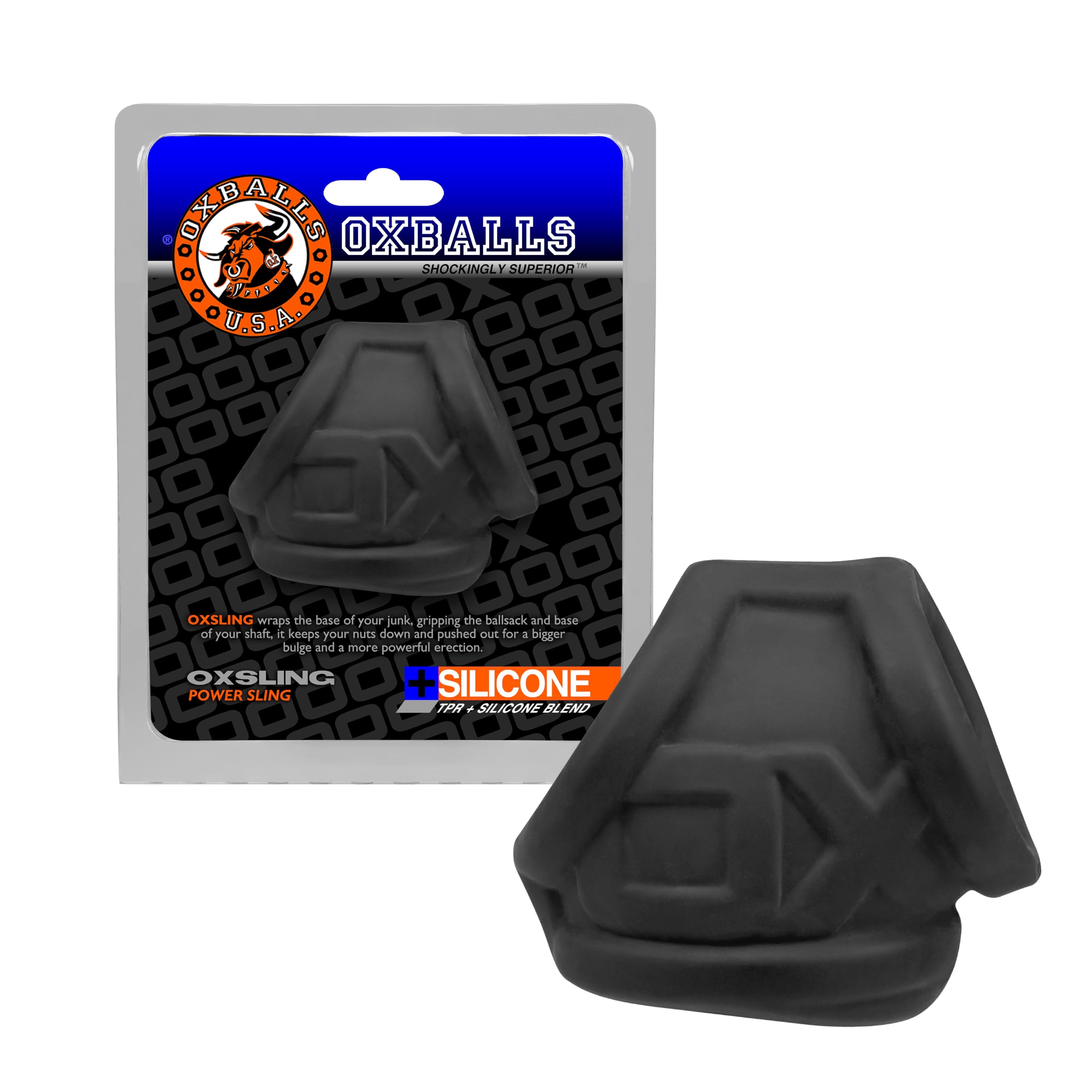 OXBALLS Oxsling Silicone Power Sling, Black Ice