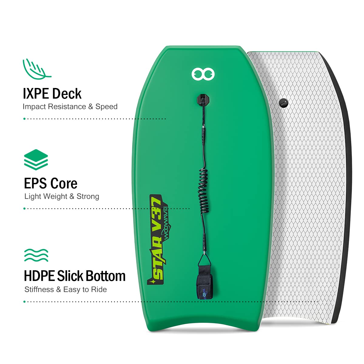 Mua WOOWAVE Bodyboard 33-inch/37-inch/42-inch Premium IXPE Body Board ...