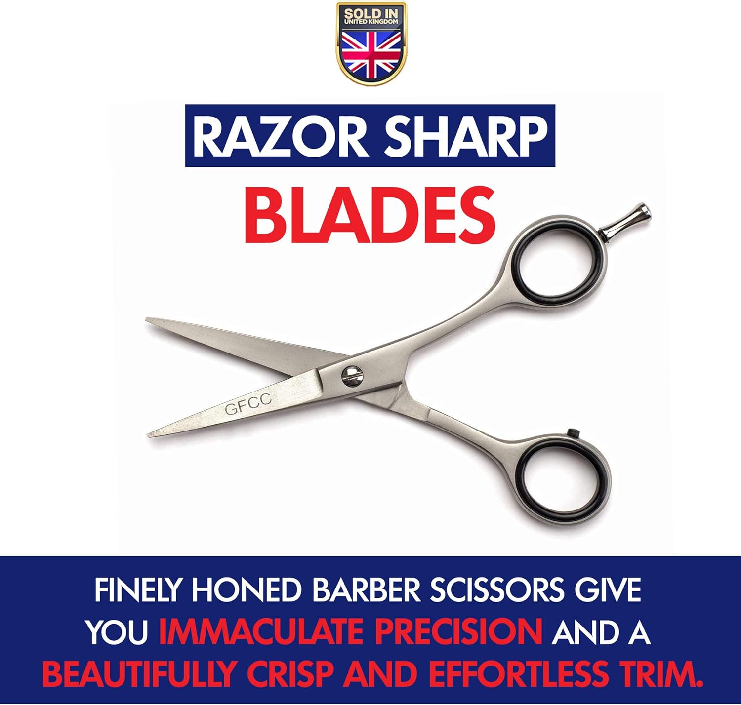 Gentlemans Face Care Club Hairdressing Scissors, Salon Professional 4.5 Inch Beard Hair Cutting Scissors - Image 4
