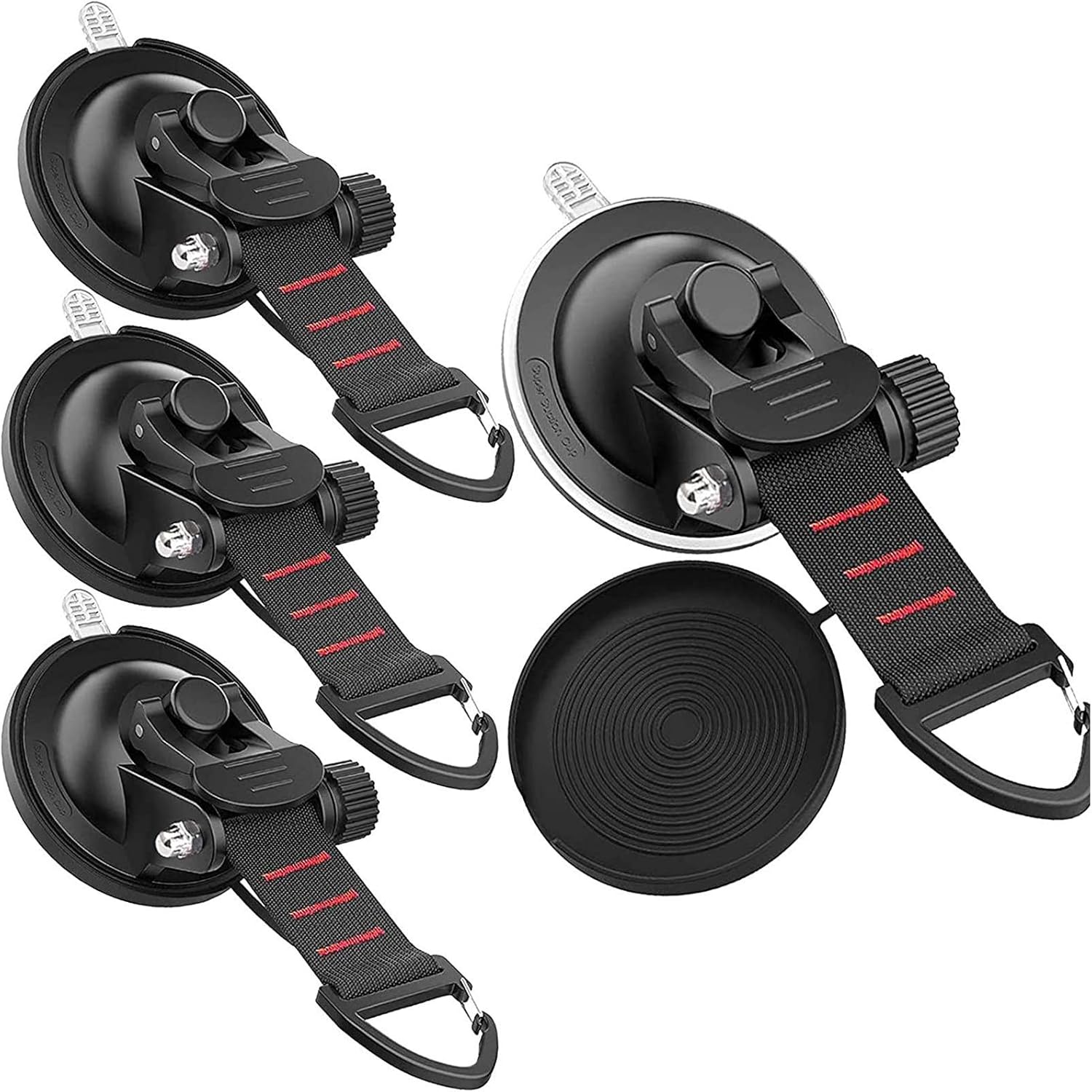 吸盤 フック 強力 タープ連結用 車 カーサイドタープ テント用アクセサリー サンシェード固定 荷物締め付け 屋外用 4個入り 吊りクランプ Amazon