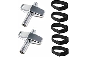 Roland V-Drums Tuning Key 2 Pack and Silverline Audio 5 Pack Drum Cable Wrap Bundle