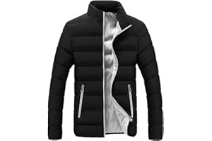 Quilted Jacket for Men Lightweight Full Zip Winter Jacket Insulated Puffer Jackets Warm Windproof Down Jackets