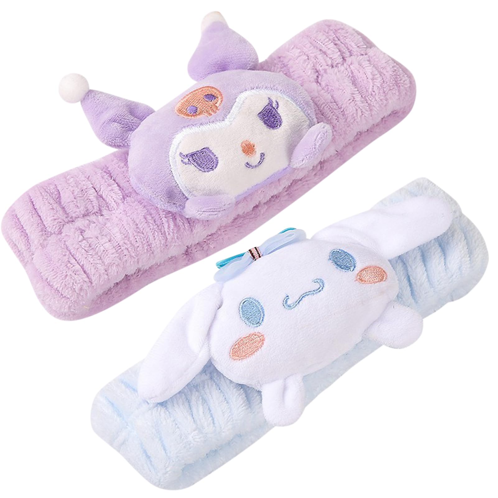 Makloee Kawaii Spa Headbands, Face Wash Headband for Girls Women, Cute Soft Fleece Facial Headbands Creative Hair Accessories for Washing Face Shower Sports Beauty Skincare (2pcs)