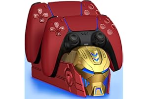 KICKDOT PS5 Controller Charger for Playsation 5 Dua-Sense/Edge Controller, Dual Fast PS5 Charging Station with LED Light, PS5 Controller Accessories PS5 Charger Station Dock with Charging Cord