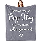 Pubrave Get Well Gifts for Women/Men, Birthday/Inspirational/Sympathy/Thinking of You Gifts for Women/Men/Daughter/Son/Mom/Dad，Feel Better Healing Blanket Grey 60x50in