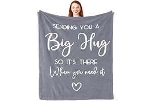 Pubrave Get Well Gifts for Women/Men, Inspirational Gifts for Women/Men, Sympathy Gift, Thinking of You Gifts, Birthday Gifts for Woman, Feel Better Gifts, Healing Blanket Grey 60x50in