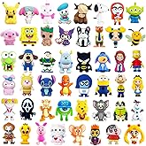 LIBUHUIGA 48Pcs 3D Silicone Focus Beads for Pen, Non-Repeat Cartoon Cute Focus Beads for Keychain Making DIY Bracelet Jewellery Making, Only Applicable to Adults