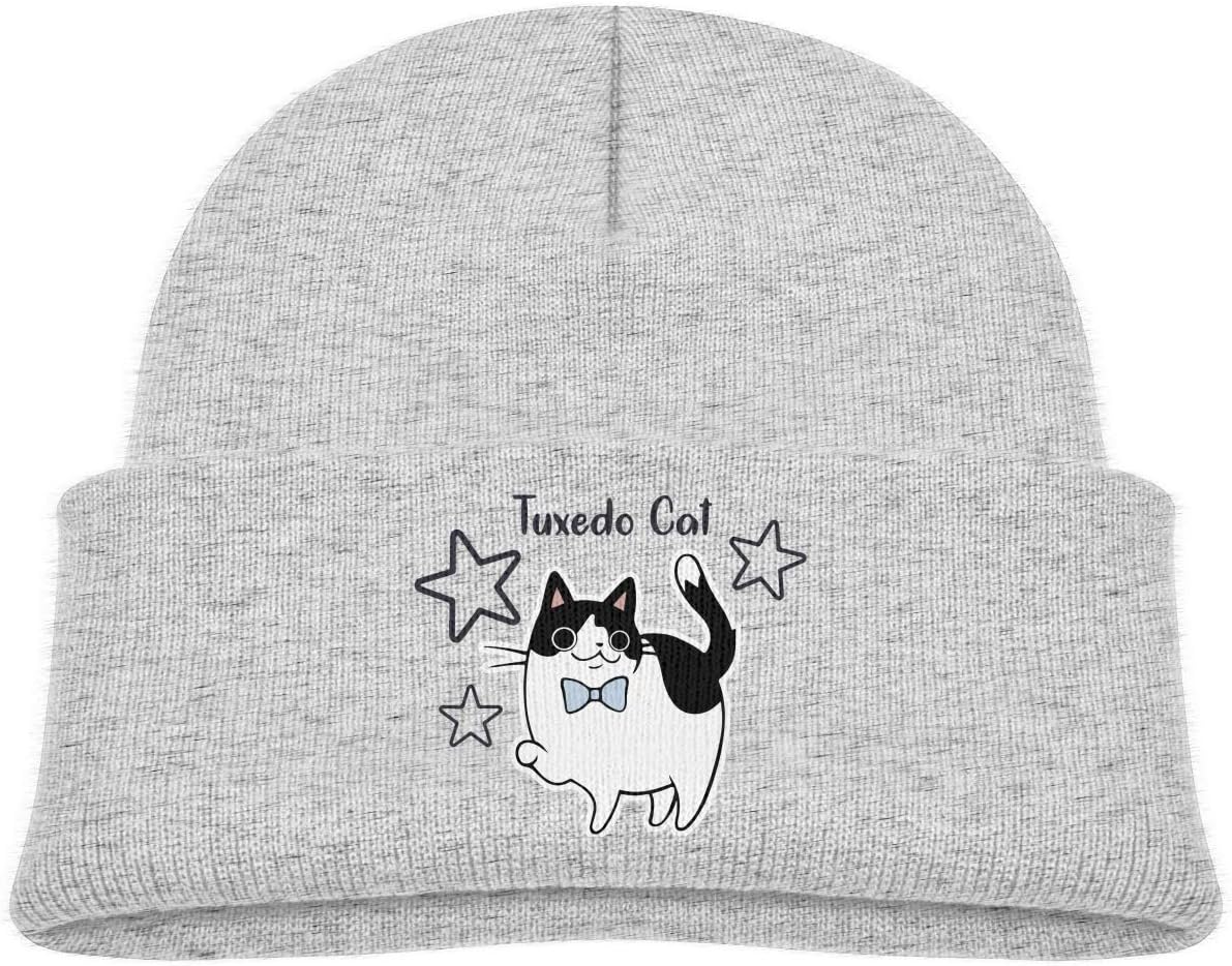 deyhfef Tuxedo Cat Boys and Girls Soft Knitted Cap Happens Skull Cap Hat M