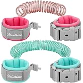 Blisstime Toddler Leash, 2 Pack Kid Leash Anti Lost Wrist Link with Key Lock Baby Leash Harness for Toddler (Mint Green+Pink)