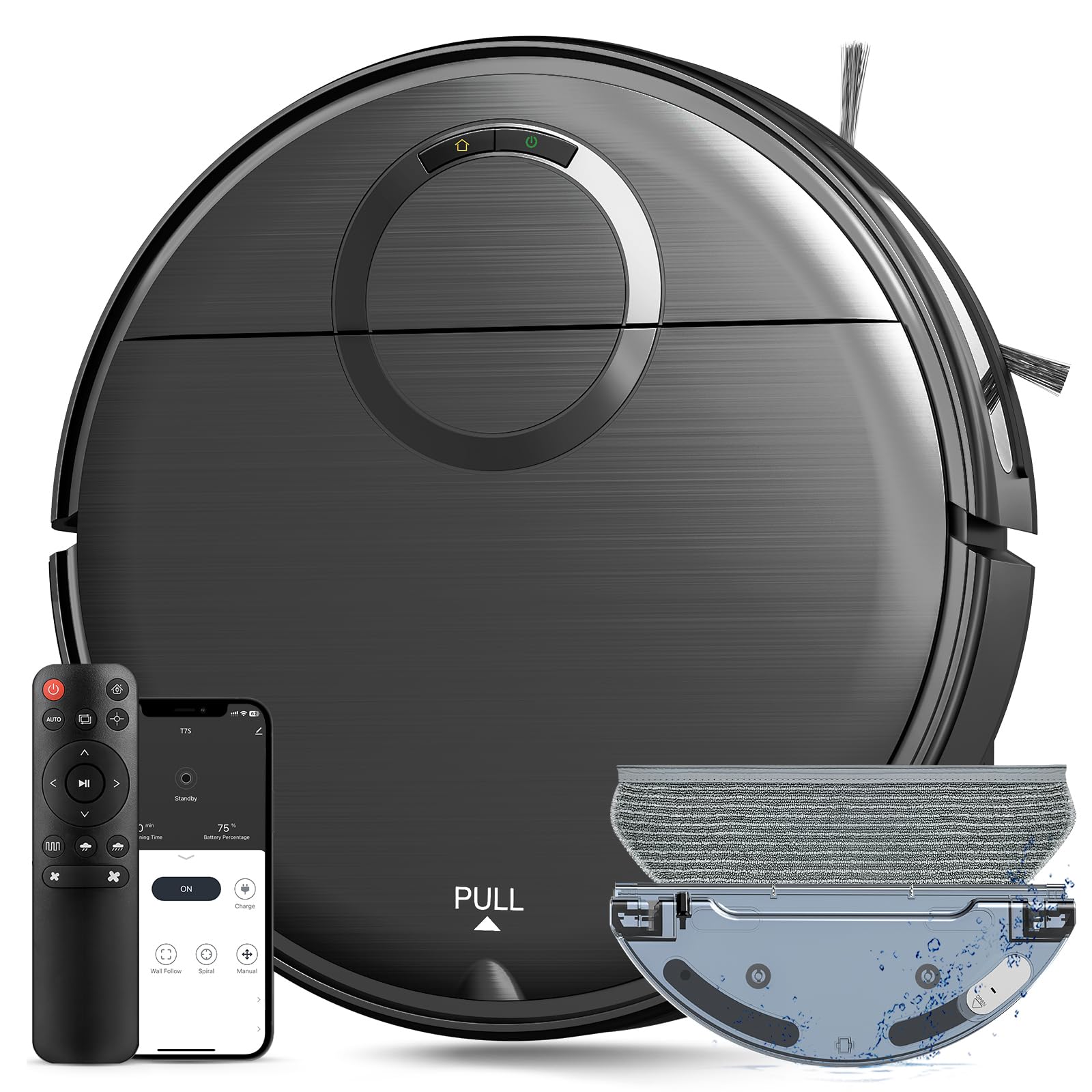 Photo 1 of UMMUND Robot Vacuum and Mop Combo, 2 in 1 Mop Cleaner Vacuum Robot with Schedule, Wi-Fi/App/Remote, Strong Suction, Self-Charging, Slim, Ideal for Hard Floor, Pet Hair, Low-Pile Carpet