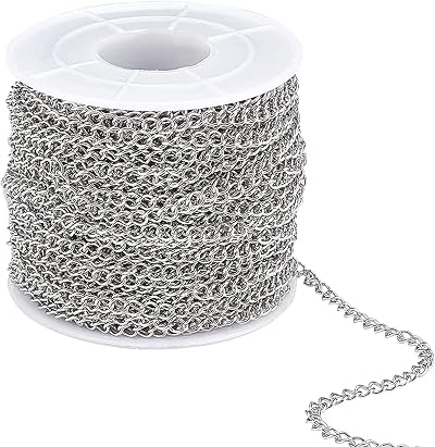 PH PandaHall 82ft 4mm Stainless Steel Chain Necklace Anti Knot Reel