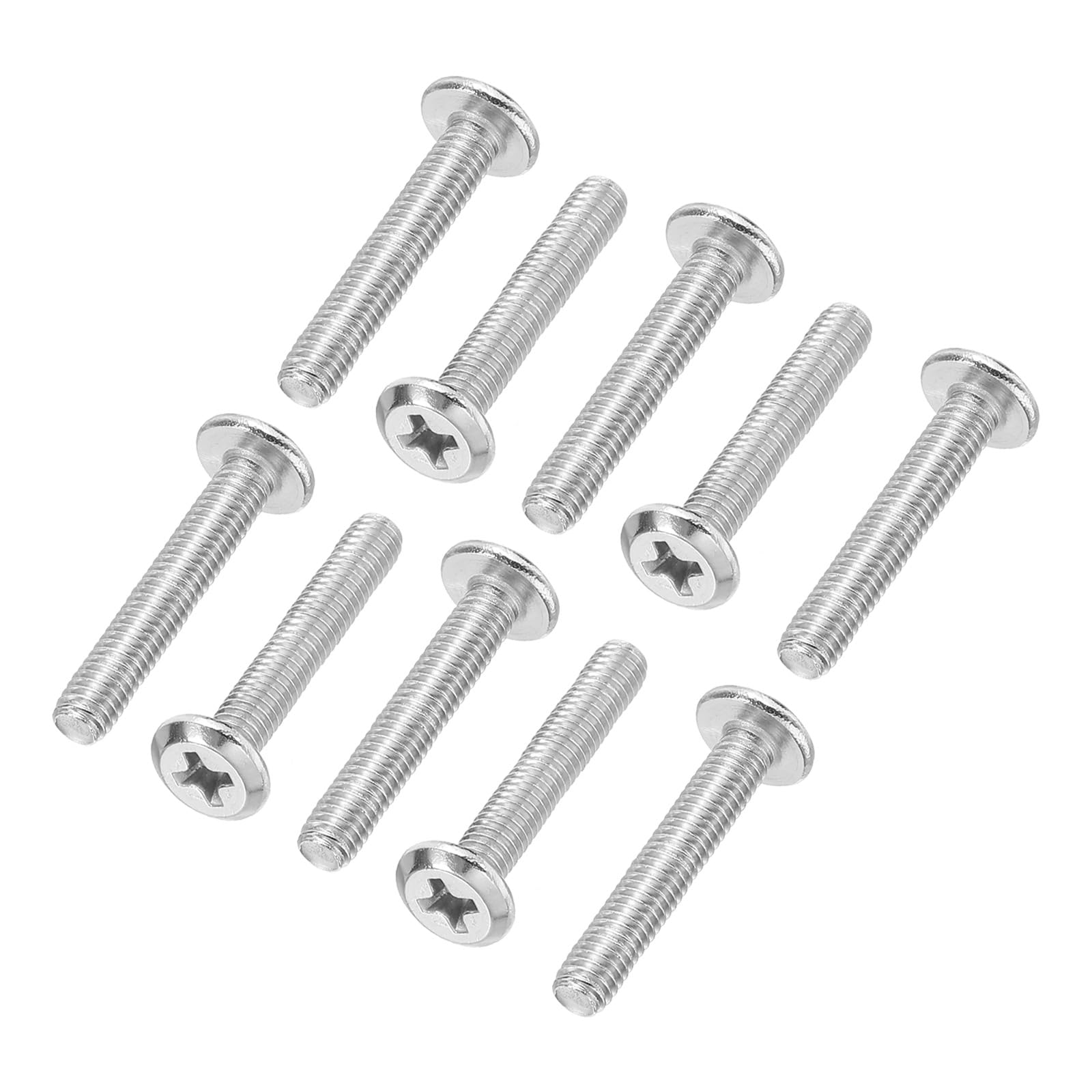 PATIKIL Round Head Phillips Screws, 30 Pack M4-0.7 x 25mm 304 Stainless Steel 18-8 Full Thread, Machine Screw Furniture Screw Connector Bolts