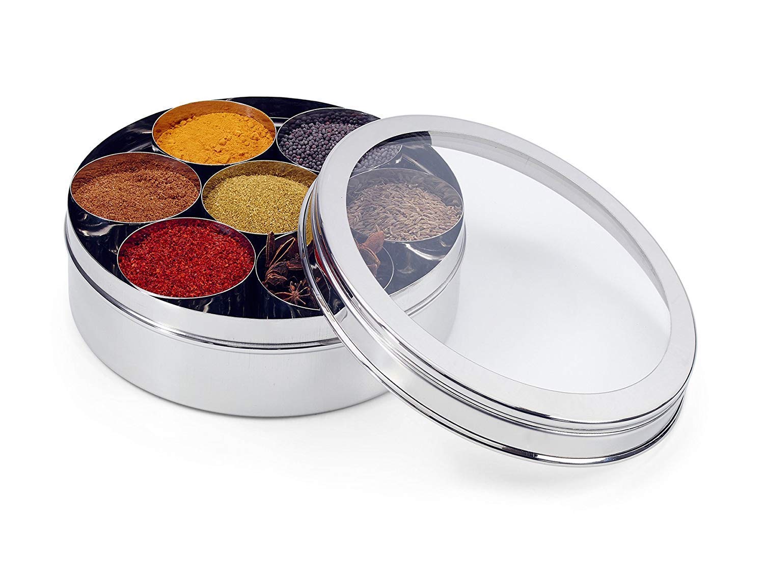 Spice Container Masala Dabba 7 Compartments, masala box, steel
