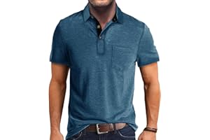 SEGANUP Men's Fashion Polo Shirts Short Sleeve Casual Cotton Golf Shirts Moisture Wicking Polo Shirt with Pocket