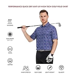 Men's Golf Shirts Dry Fit Short Sleeve Print