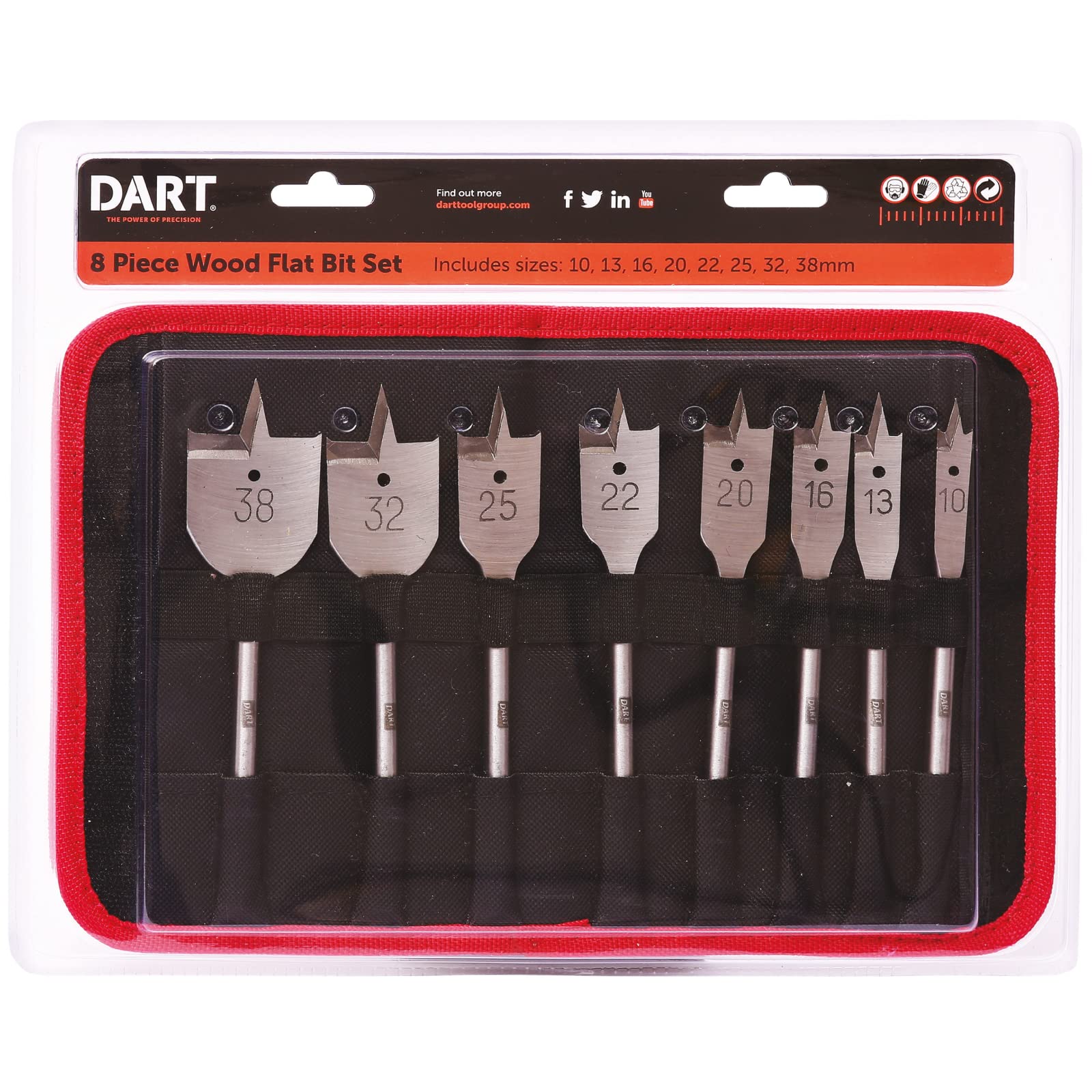 DART 8 Piece Flat Bit Set DFB8SET