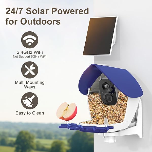 BIRDSNAP® P33 – SMART BIRD FEEDER WITH CAMERA SOLAR POWERED, 2K VIDEO BIRD CAMERA FEEDER LIVE WITH 32GB CARD, AI IDENTIFY FEATHER SPECIES, AUTO RECORD IN BACKYARD, IDEAL GIFT FOR BIRDS LOVER