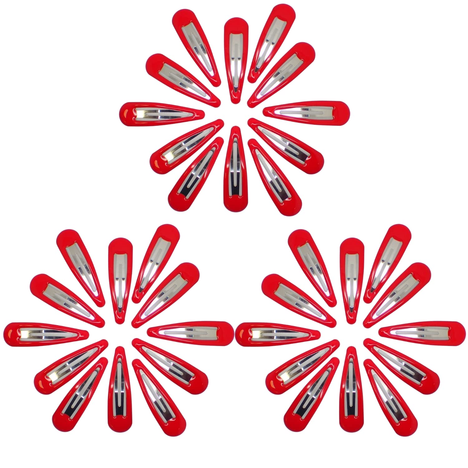 Topkids Accessories 36pc Snap Clips 5cm / 2" Hair Clip Hair Snap Clips Hair Pins Snap Hair Clips Hair Ties Snap Hair Clips Hair Accessories for Women & Hair Accessories for Girls (Red) — image 1