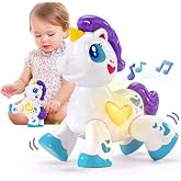 hahaland Light Up Musical Unicorn Toys for 1+ Year Old Baby Girl | First Birthday Gifts for 18-24 Month 1 2 Year Old Girl