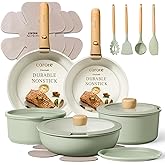 CAROTE Pots and Pans Set, Nonstick Cookware Set Detachable Handle, 19pcs Induction Kitchen Cookware Sets Non Stick with Remov