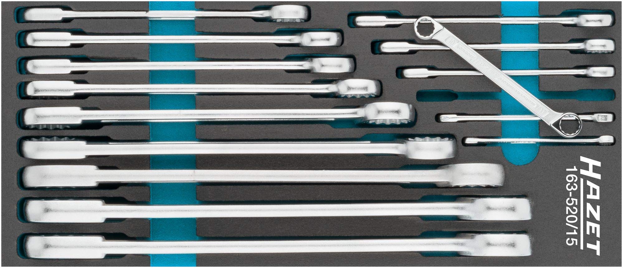 Hazet Double Ring Spanner Set (Outer Double Hex Traction Profile) 163-520/15