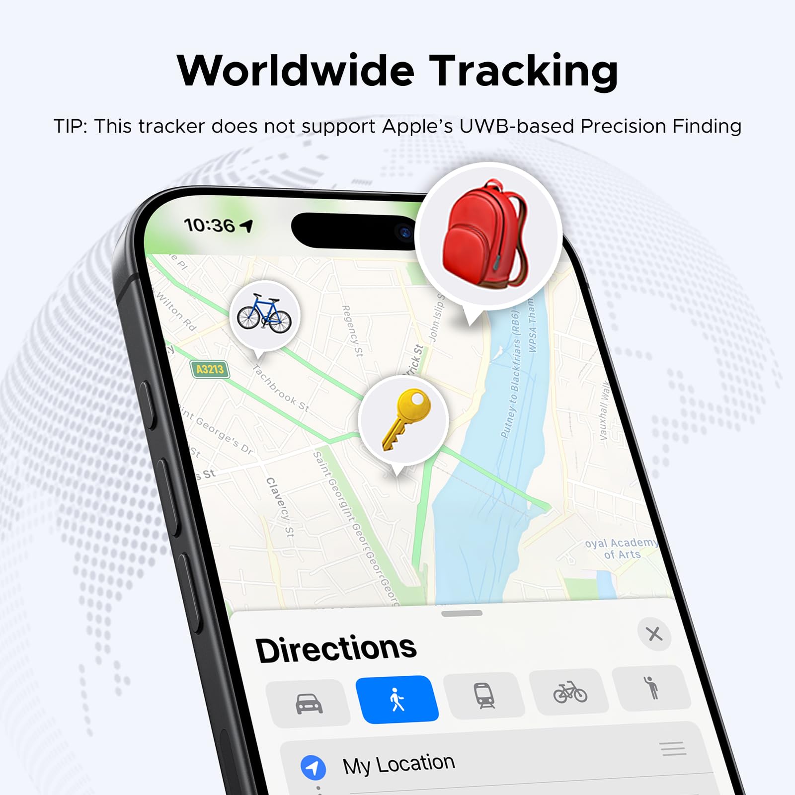 UGREEN FineTrack kompatibel mit Apple Find My (nur iOS), Bluetooth Tracker für Gepäck, Schlüsselfinder, Finder für Schlüssel, Koffer, Reisepässe Smarttag mit Austauschbarer Batterie (1 Pack) 3