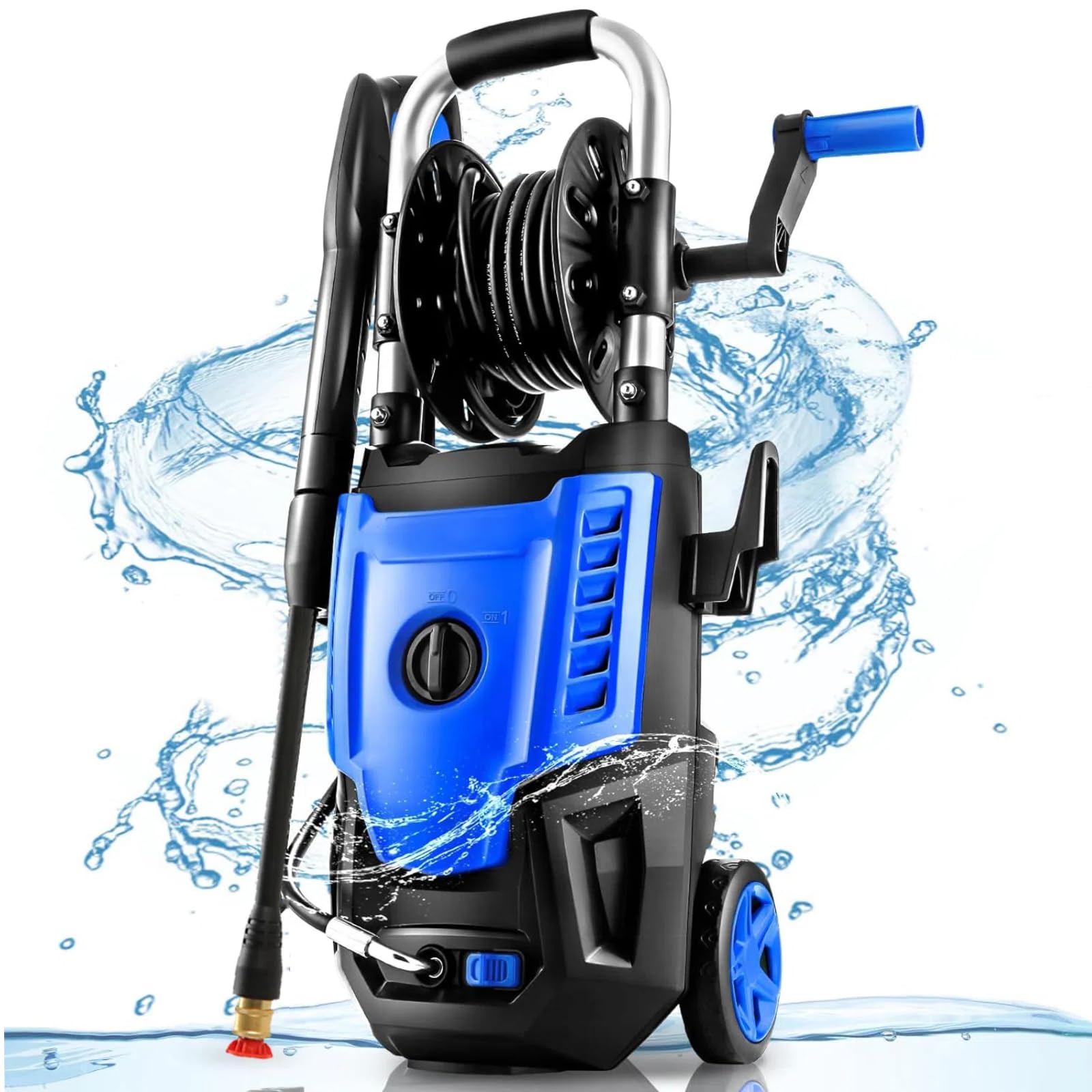 Electric Pressure Washer 4200 PSI 2.6 GPM Electric Power Washer with 25 Foot Hose, 16.4 Foot Power Cord, Soap Tank Car Wash Machine Blue Ideal Cleaning for Patio Electric Pressure Washer 4200 PSI 2.6 GPM Electric Power Washer with 25 Foot Hose, 16.4 Foot Power Cord, Soap Tank Car Wash Machine Blue Ideal Cleaning for Patio