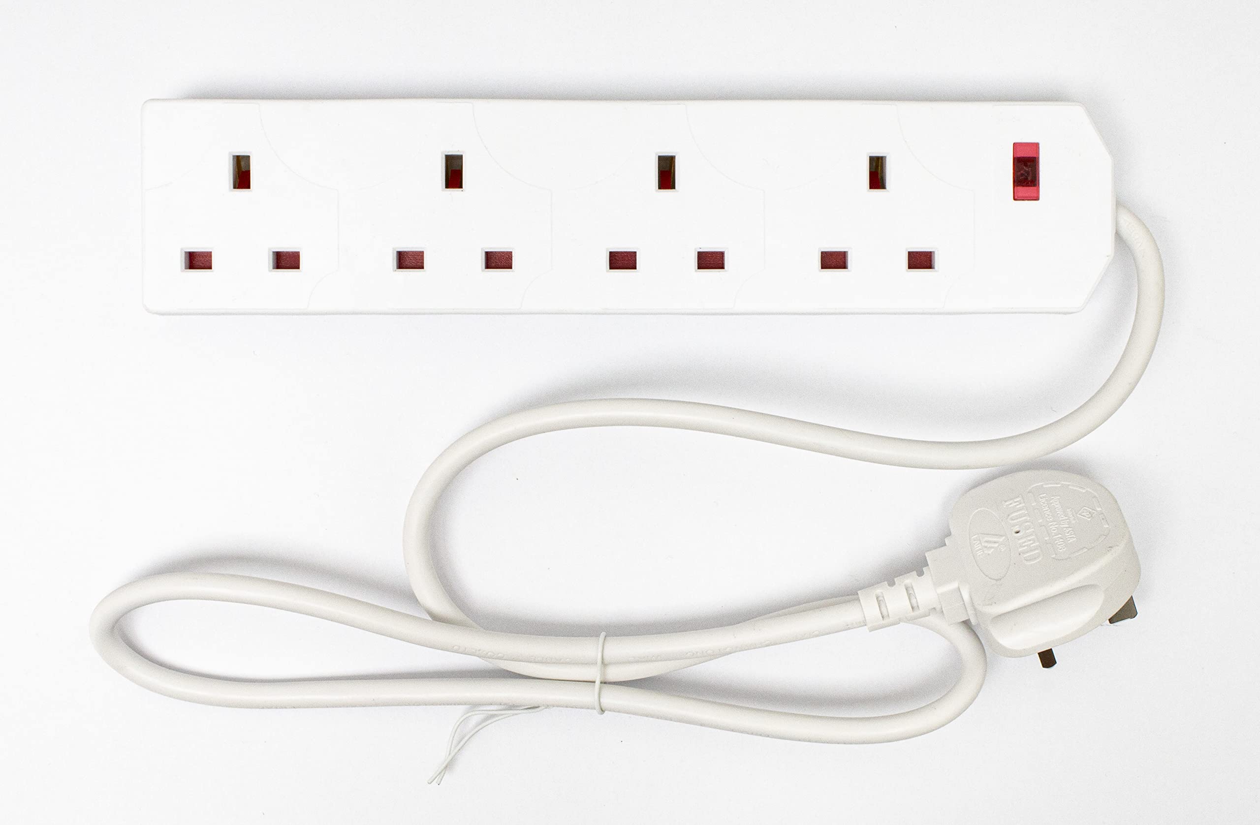 Daewoo Extension Lead, 4 Gang, 1 Metre, White