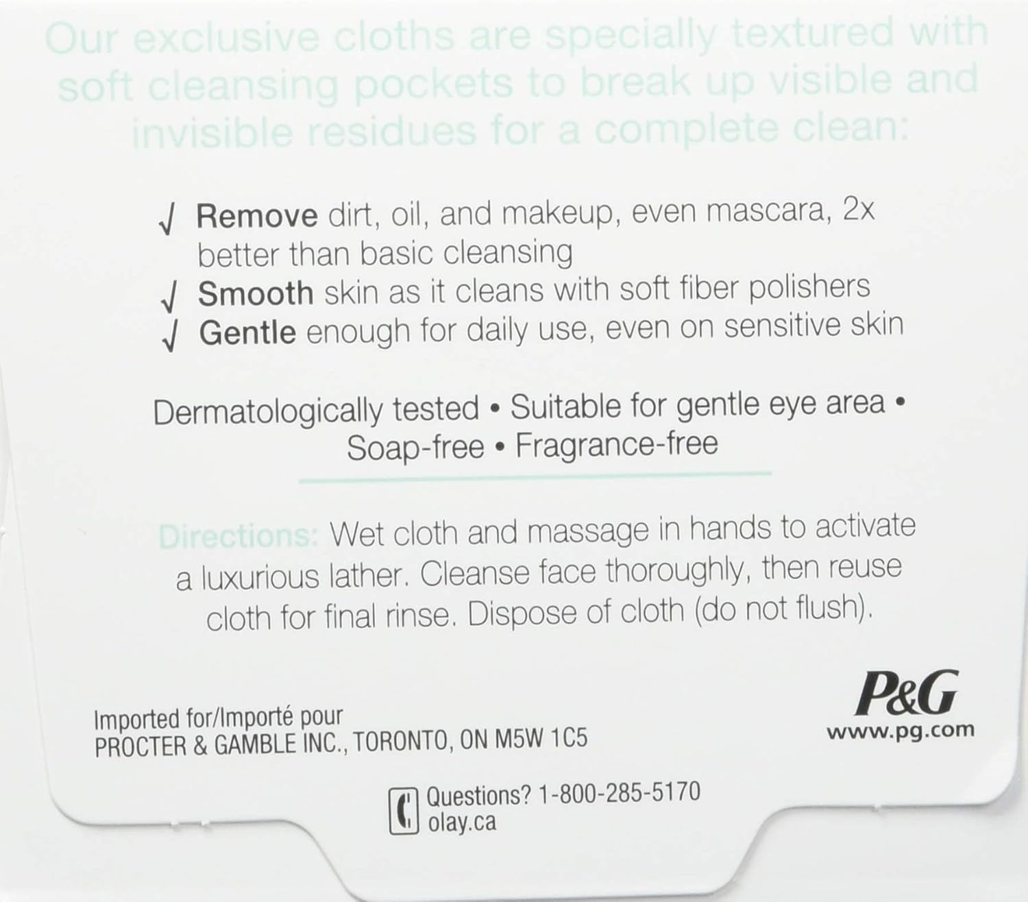 Olay Daily Facials Gentle Clean 5-in-1 Water Activated Cloths with Vitamin E for Younger Looking Skin, 33 Ea (Pack of 2): Beauty
