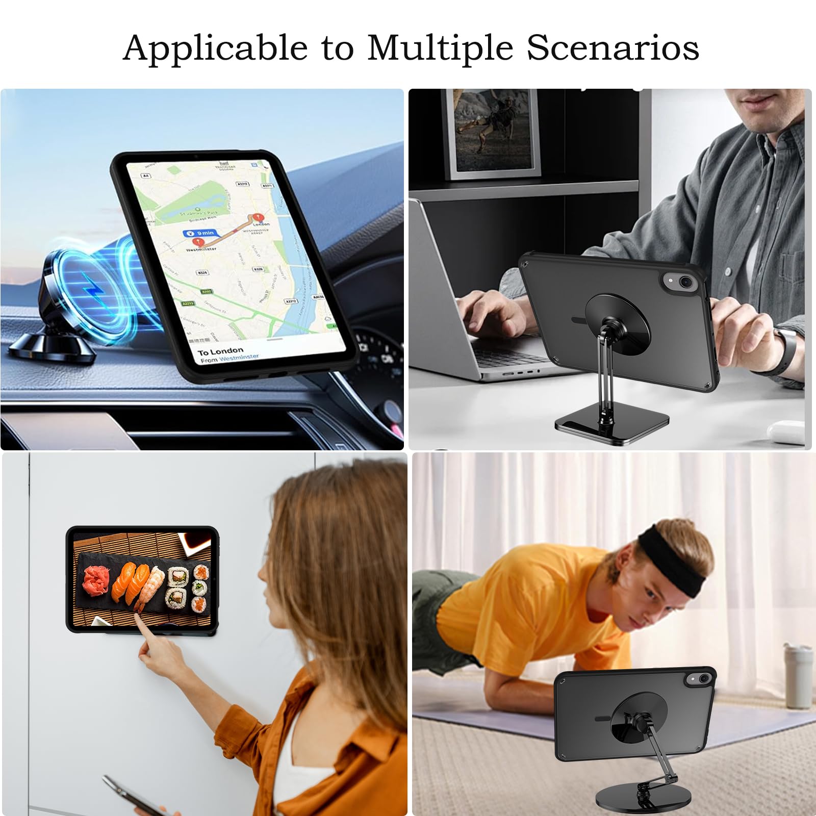 Telaso for iPad mini 7 A17 Pro 2024/iPad Mini 6 2021 8.3 Inch iPad mini 7th/6th Gen Magnetic Case, Translucent Matte Back Soft TPU Bumper Military Grade Protective Case for iPad mini 7/Mini 6, Black