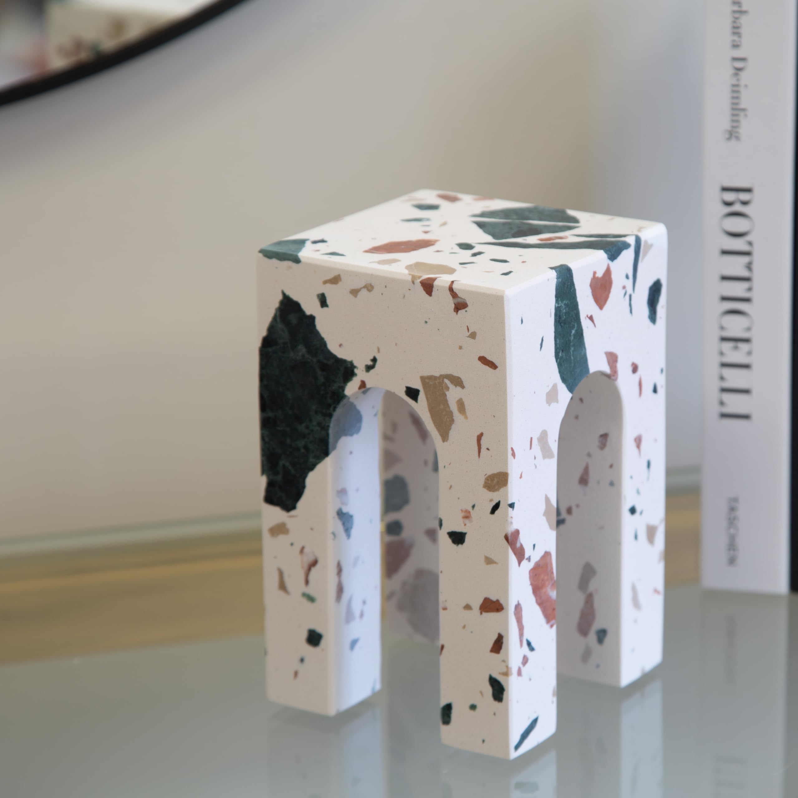 Decorative Four Door Sculpture Arch Shape, Speckled Stone, Home Decor