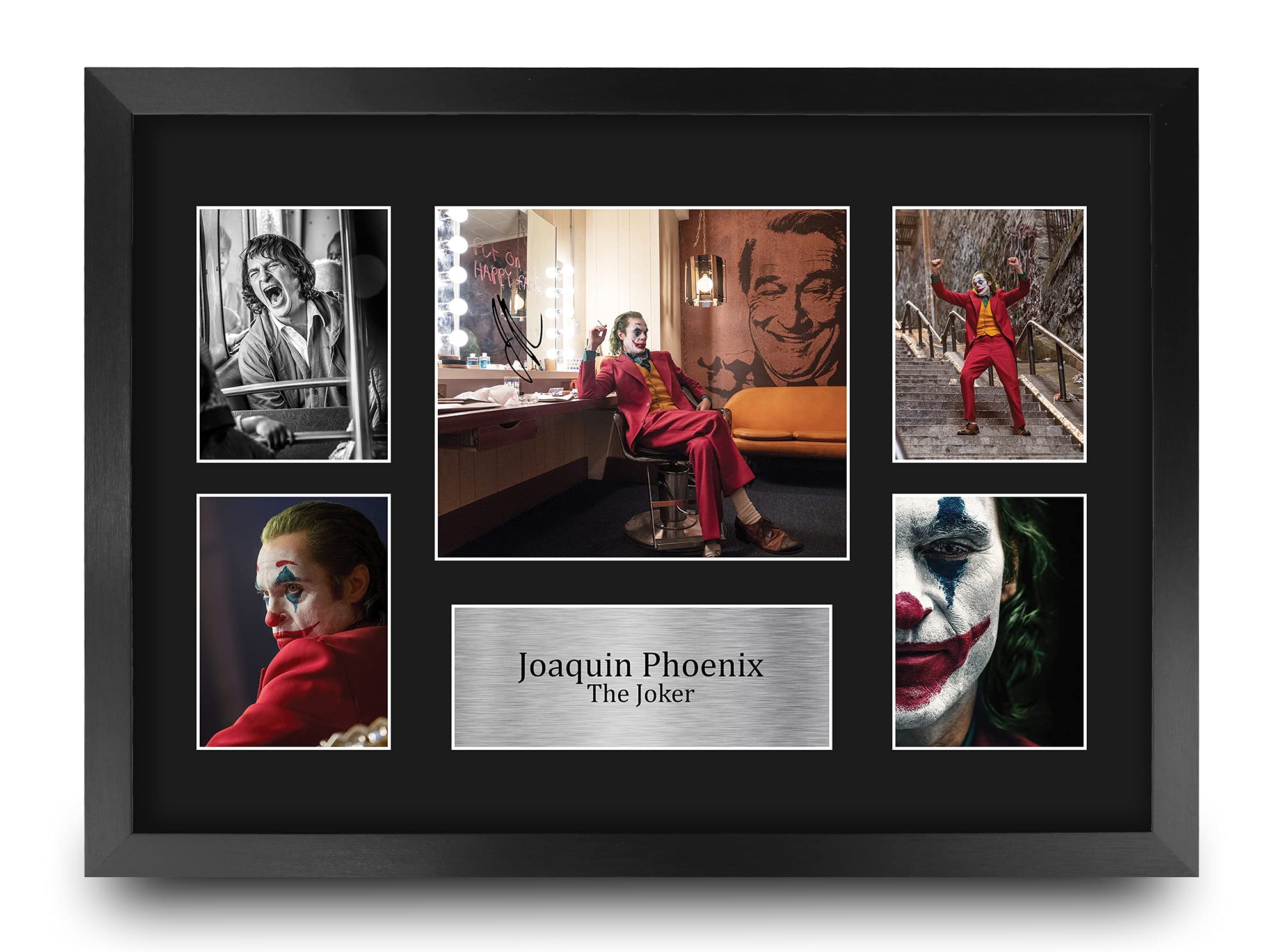 HWC Trading FR A3 Joaquin Phoenix Joker Gifts Printed Signed Autograph Picture for Movie Memorabilia Fans - A3 Framed