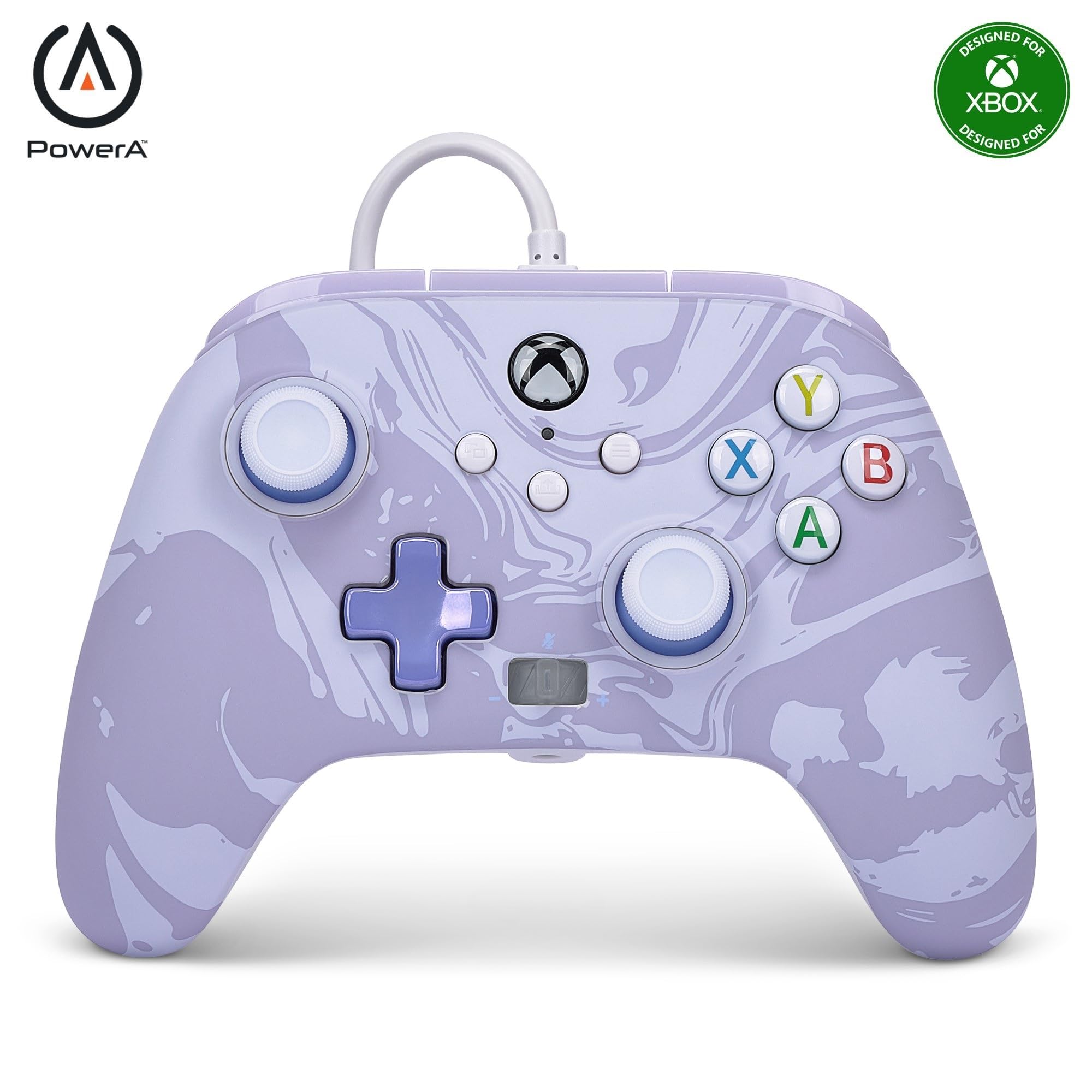 PowerA Enhanced Wired Controller for Xbox Series X|S, Wired Video Game Controller, Gamepad for Xbox X and S, Officially Licenced by Xbox, 2 Years Manufacturer Warranty - Lavender Swirl