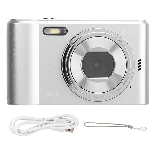 Digital Camera, 4K Ultra HD Mini Camera for Photography Vlogging, 44MP 1080P 16X Zoom, 2.4 Inch IPS Screen, Built in Fill Light, Portable Pocket Camera for Teens Students